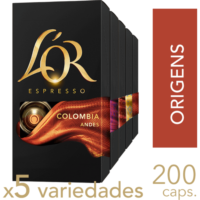 Kit 200 cápsulas Café LOR Origens